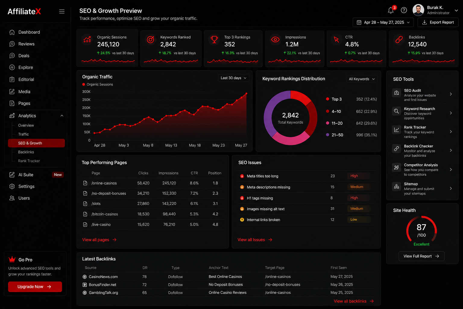 AffiliateX SEO and Growth preview